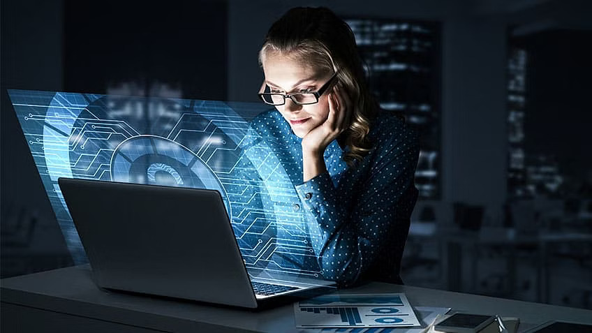 Electronics and sensors on a workbench