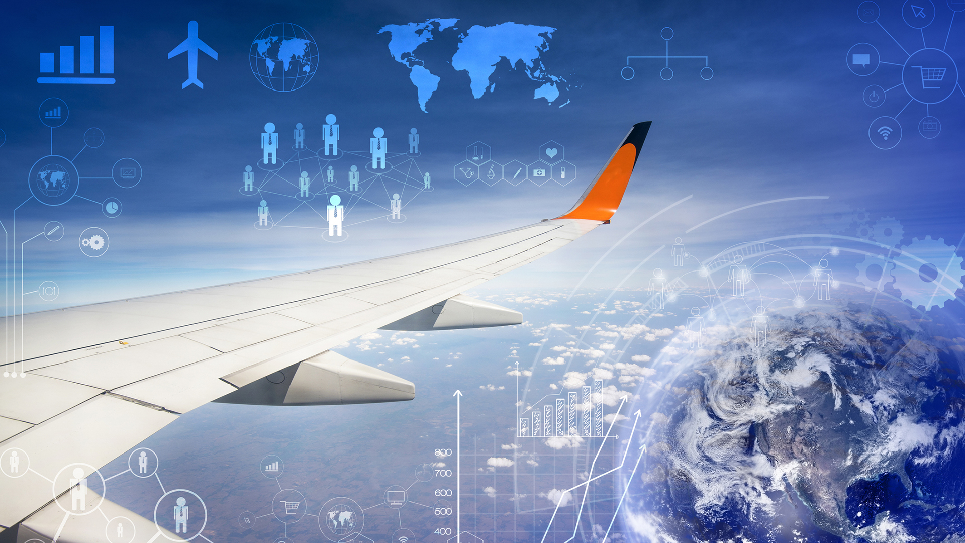 Aerospace test bench with instruments